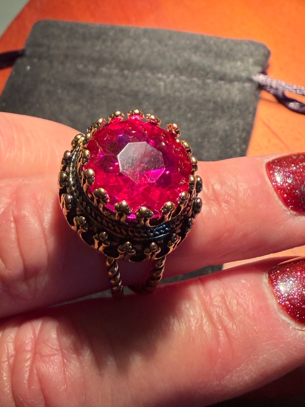 NEW Feed Me Gems Pink Queen Ring - Size 7 - Picture 5 of 11